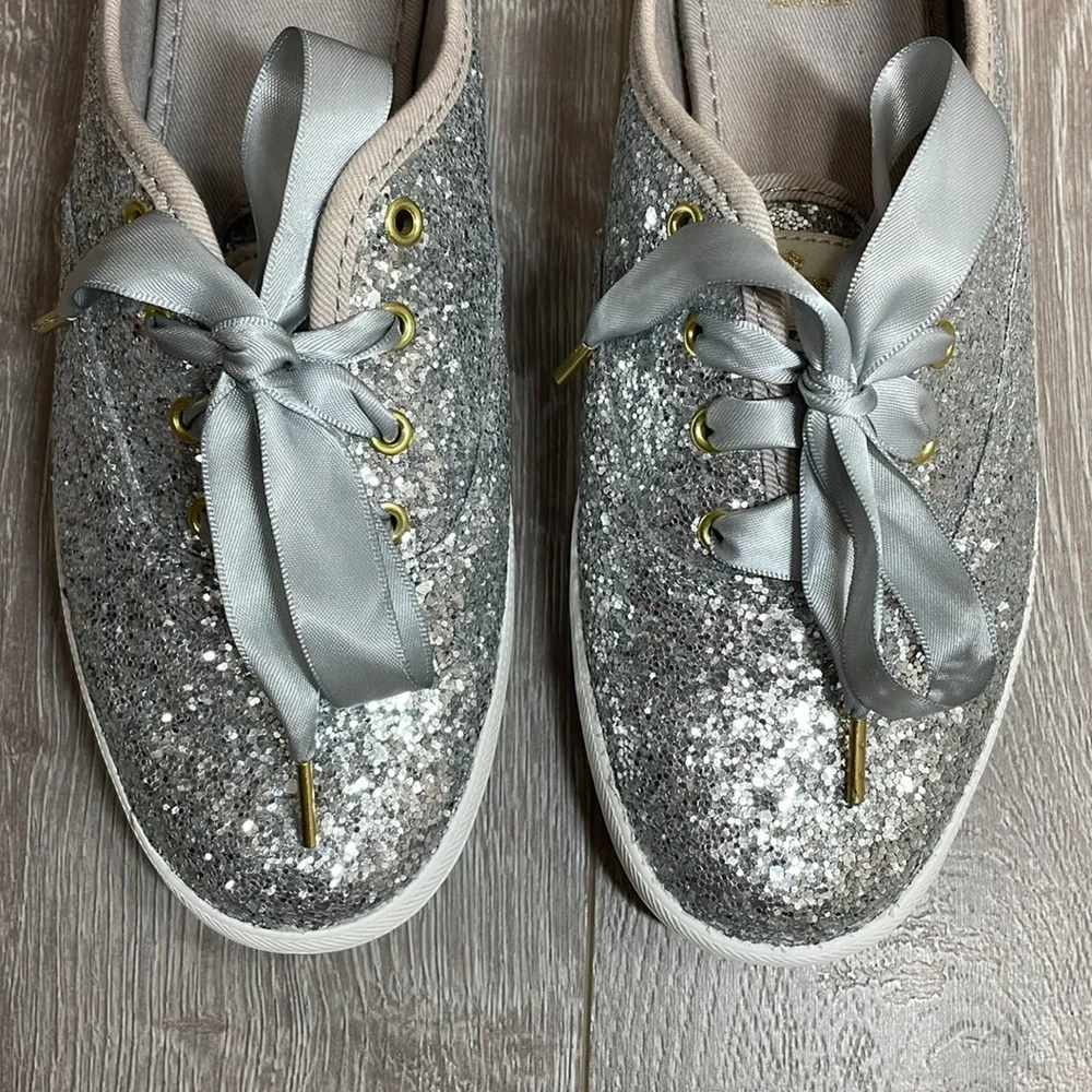 Keds X Kate Spade New York Champion Glitter Sneakers Silver Wedding 6
